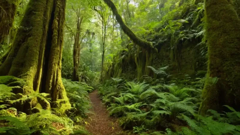 La inmensa selva empequeñece a la figura