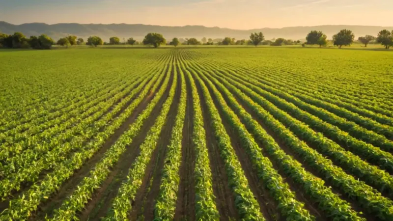 Un agricultor fumiga el campo