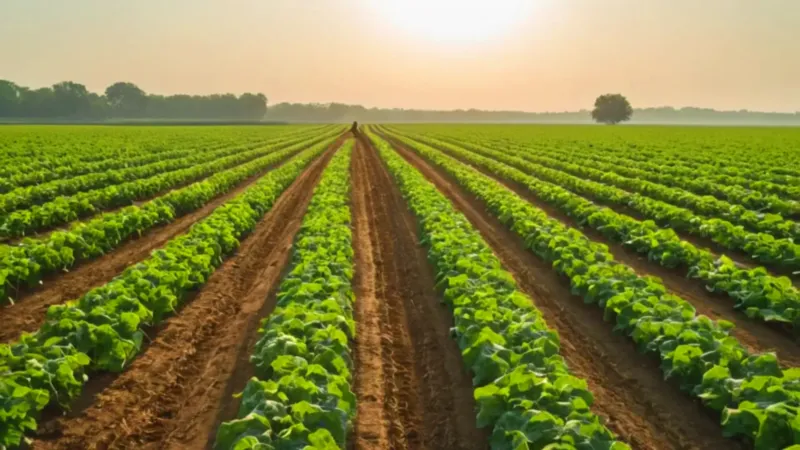 Una figura solitaria en un inmenso campo