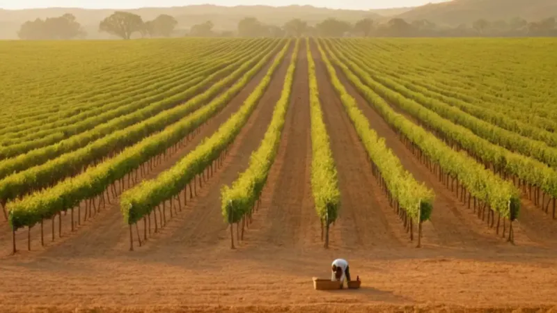 Un campesino planta un árbol