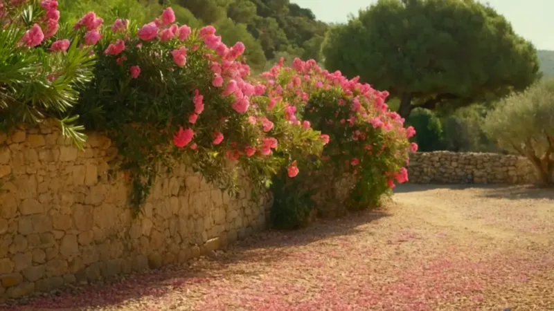 Alguien descansa en un jardín soleado