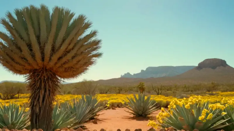 El agave florece en el desierto