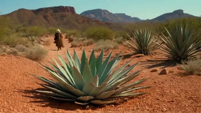Ladera de agaves bajo el sol