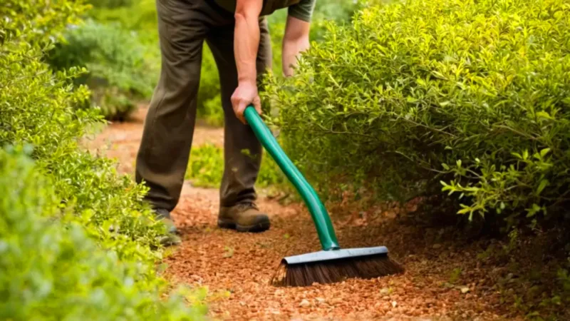 Un jardinero poda un arbusto al sol