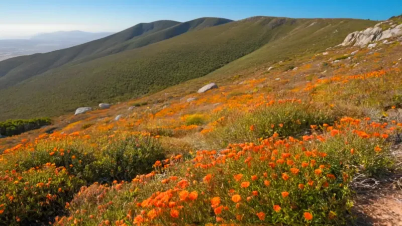 Un explorador contempla la ladera soleada