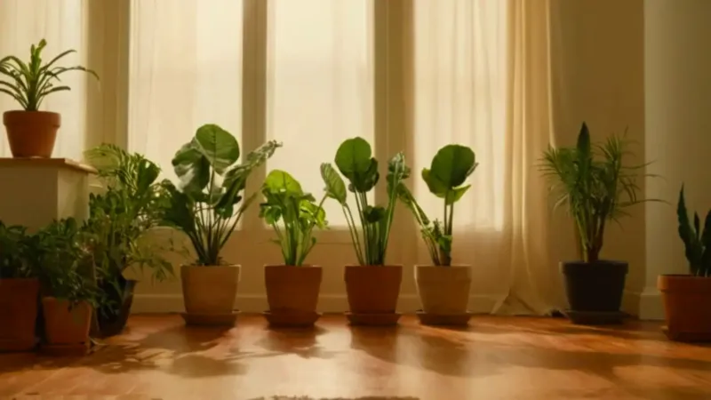 Alguien trasplanta una planta de interior