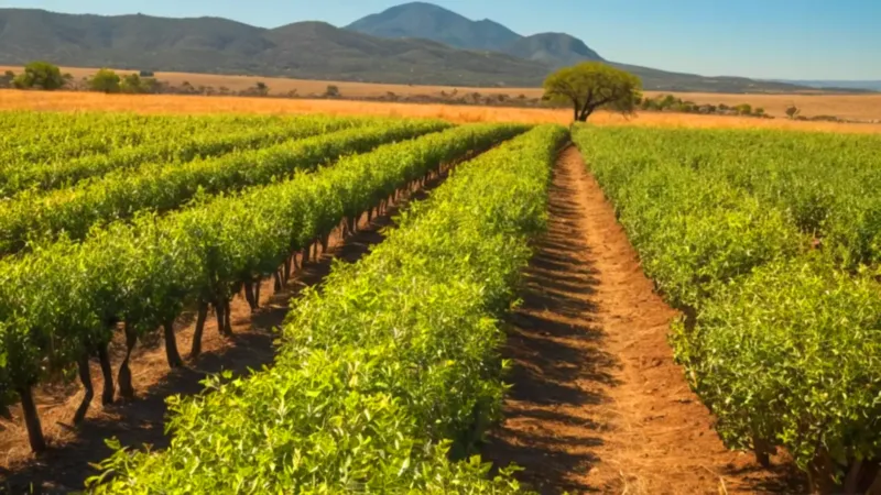 Un agricultor cuida su campo de chipilín