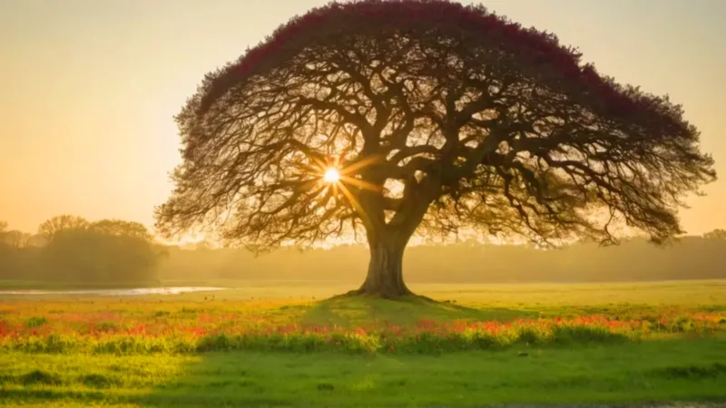 Soledad junto al ceibo al atardecer