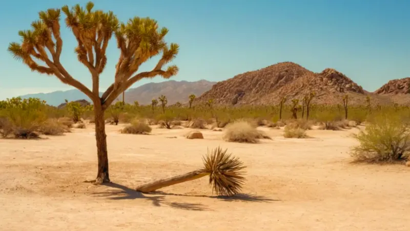 Una persona poda un árbol de Josué