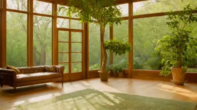 Persona en paz en una habitación luminosa