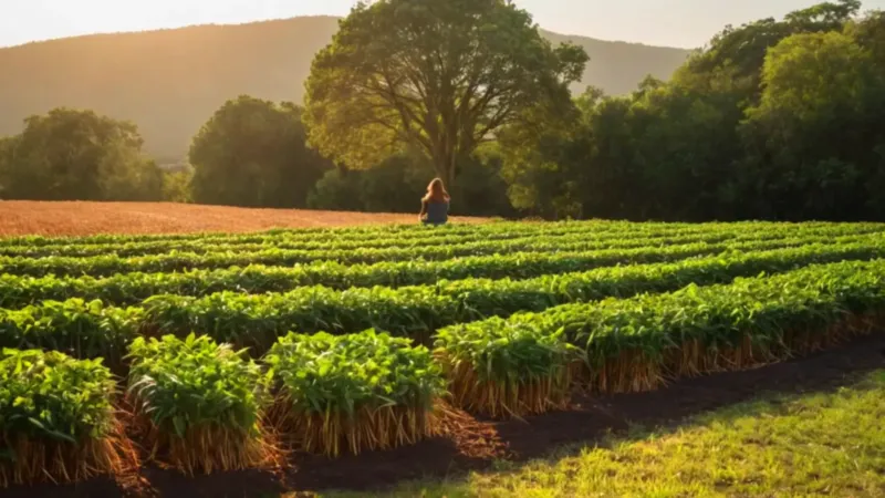 Una persona cultiva un árbol frutal