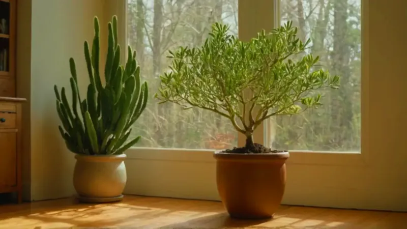 Alguien poda cuidadosamente una planta grande