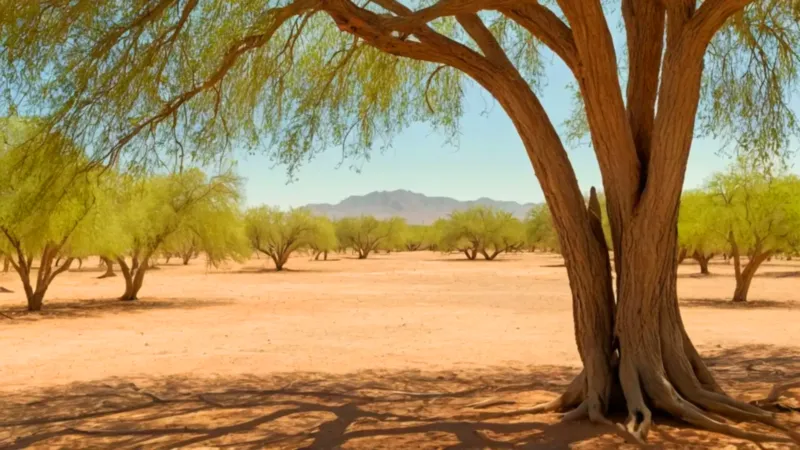 Alguien contempla un árbol en el desierto
