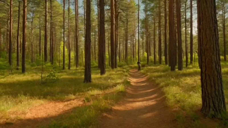 Figura solitaria en el valle soleado