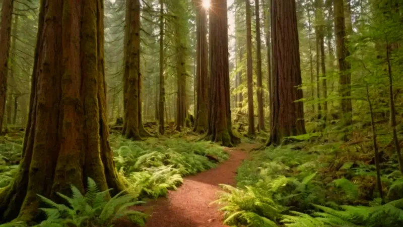 Una figura contempla el inmenso bosque