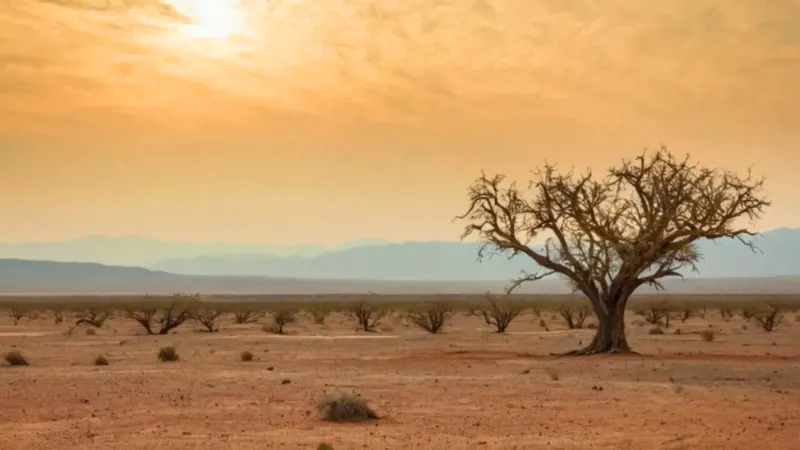 Un hombre contempla un árbol en el páramo