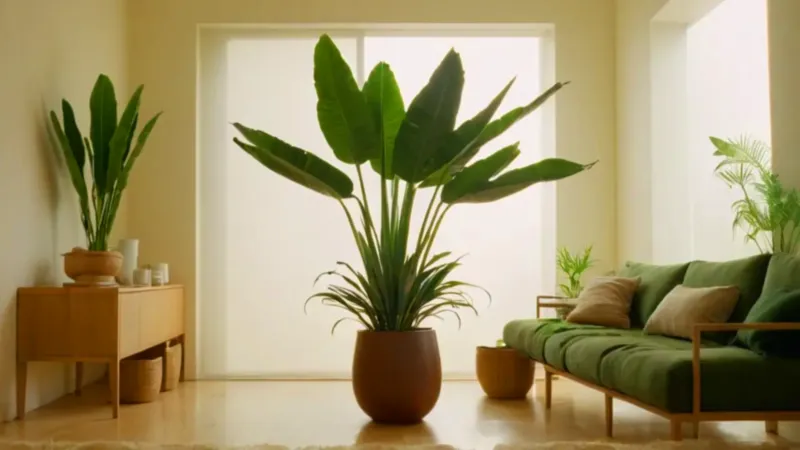 Una persona cuida su enorme planta