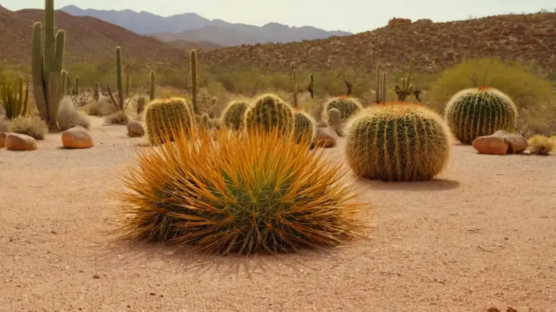 Una persona cuida un cactus del desierto