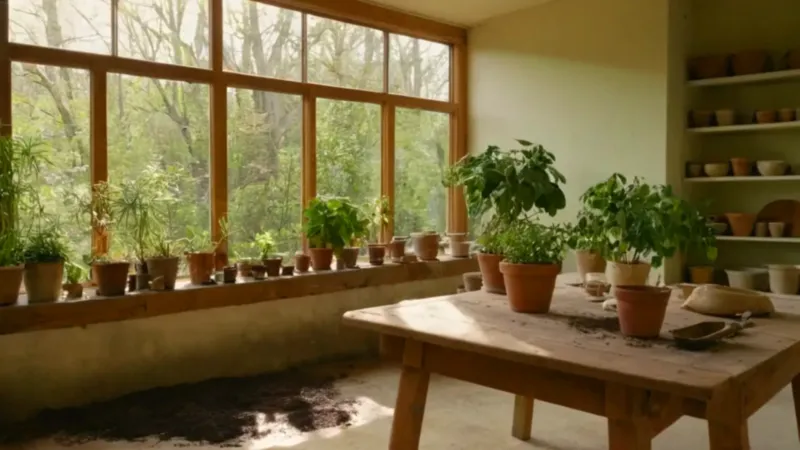 Alguien trasplanta una planta bajo el sol