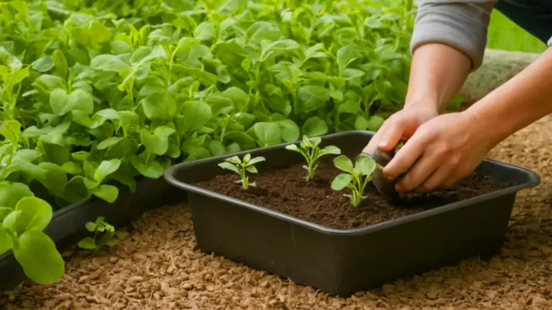 Alguien siembra en el jardín
