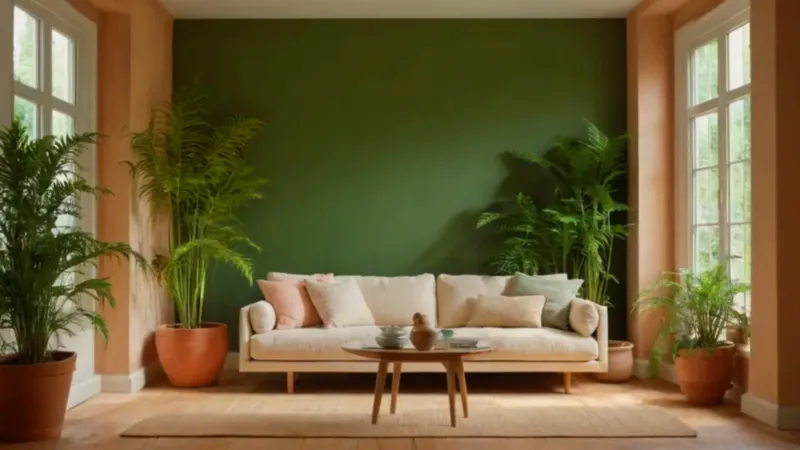 Mujer cuidando plantas en un espacio sereno