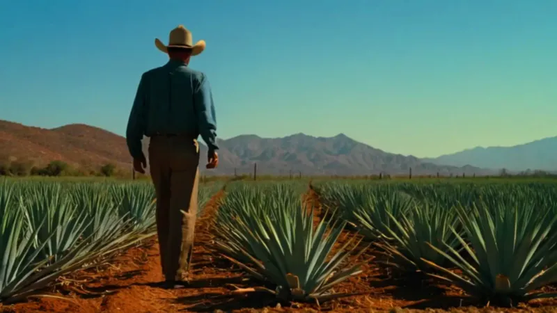 Atardecer en los campos de agave