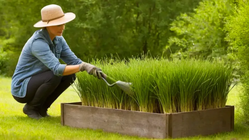 Un jardinero atiende su huerto