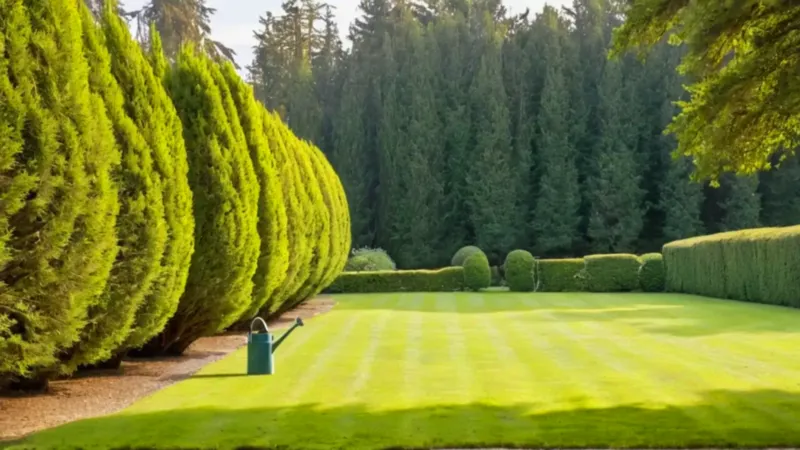 Jardinero en la calma del atardecer