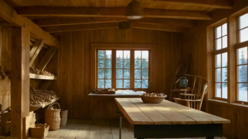 Un artesano trabaja en su taller iluminado