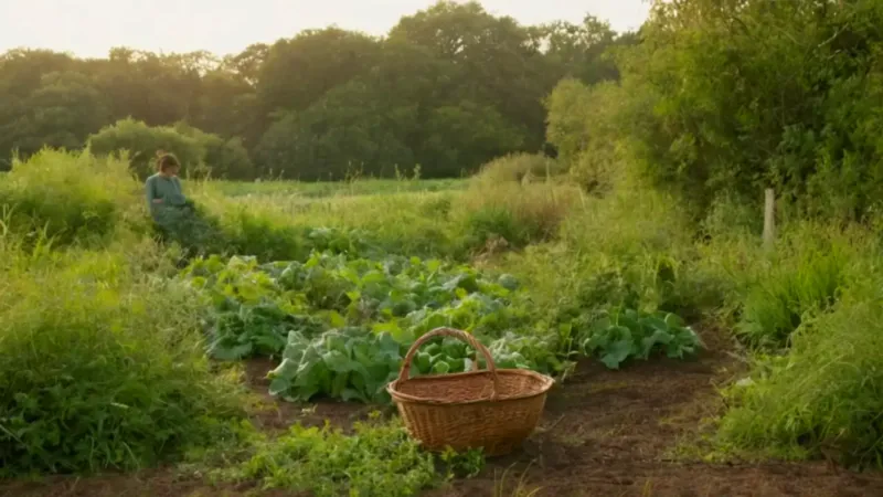 Alguien cosecha en el huerto