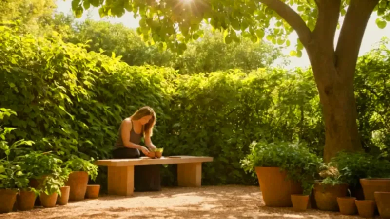 Una persona siembra en el jardín