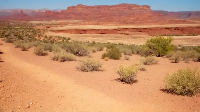 Una figura solitaria en el desierto ardiente