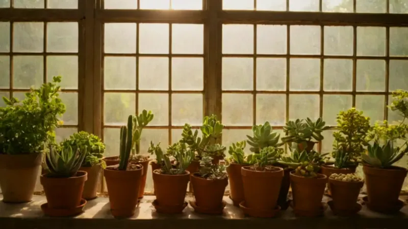 Alguien cuida plantas en un invernadero