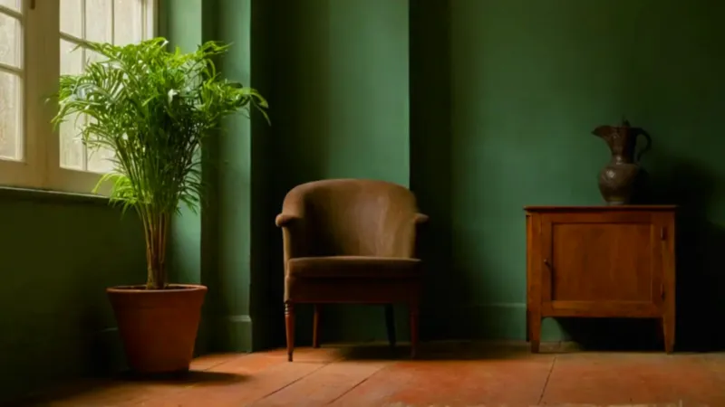 Alguien cuida una planta en la penumbra