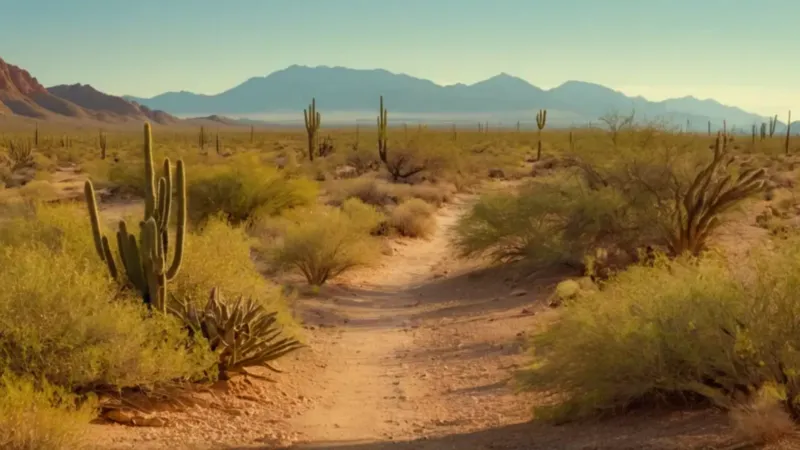 Una figura solitaria cruza el desierto