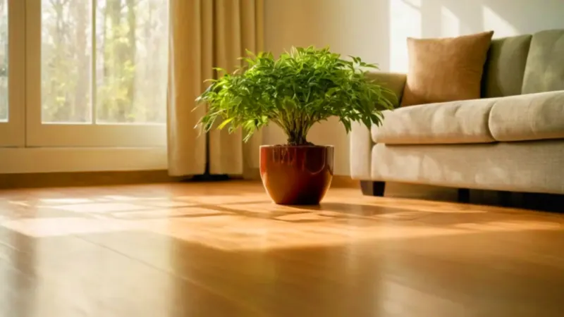 Alguien cuida una planta a contraluz