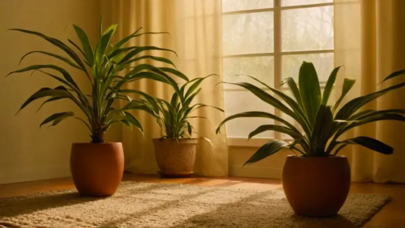 Persona cuida con ternura una planta iluminada