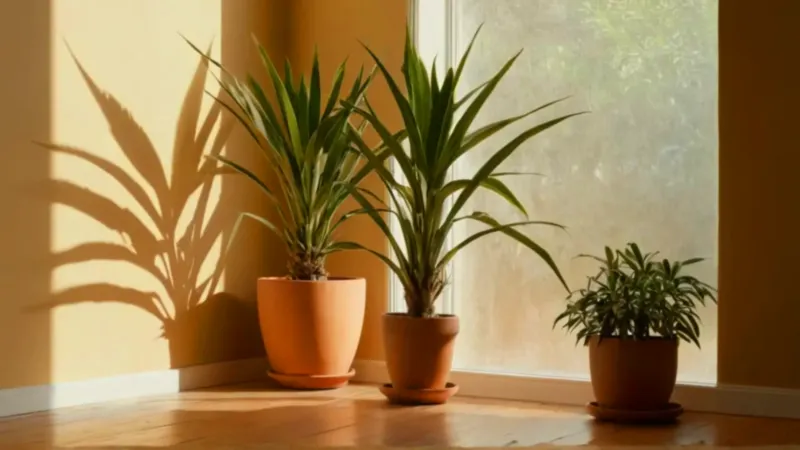 Persona atiende sus plantas en la luz