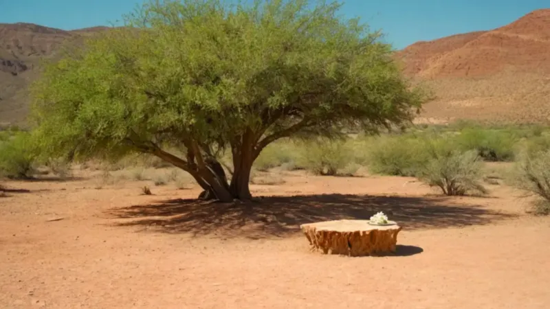 Hombre descansa a la sombra del árbol