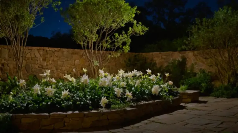 Una silueta contempla la flor nocturna