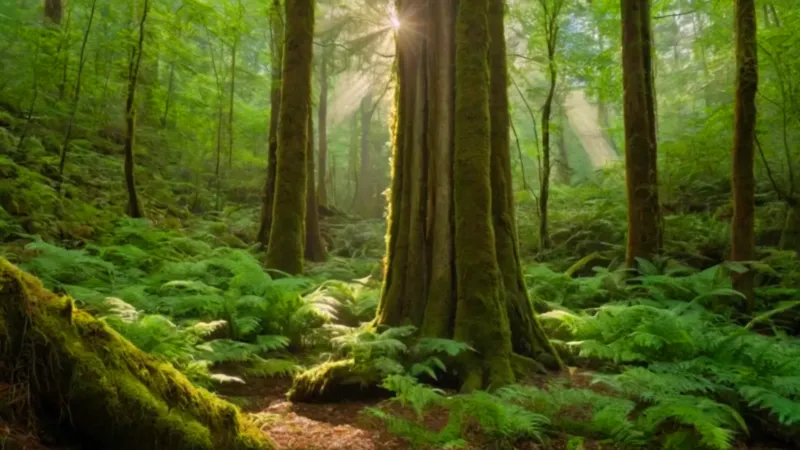 La inmensidad del bosque empequeñece la figura