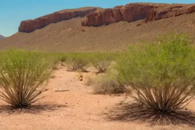 Hombre solitario en el desierto abrasador