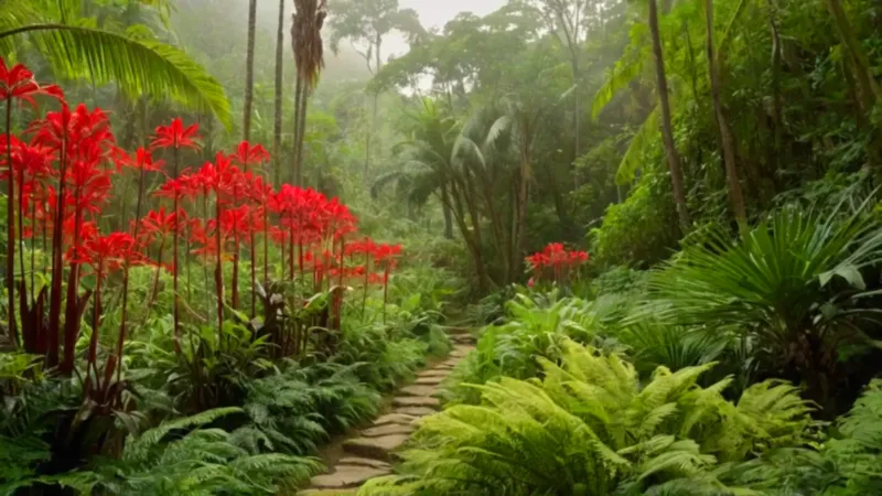 Paseo solitario por la selva frondosa