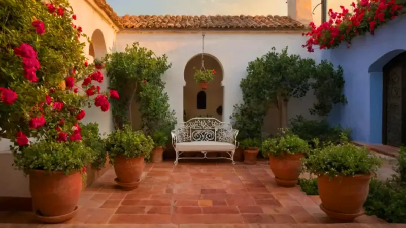 Cálida penumbra en un patio andaluz