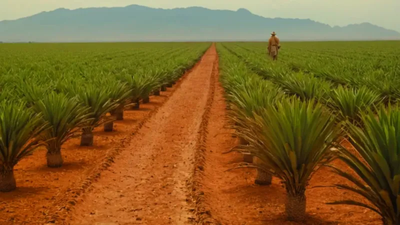 Un hombre trabaja en un campo soleado