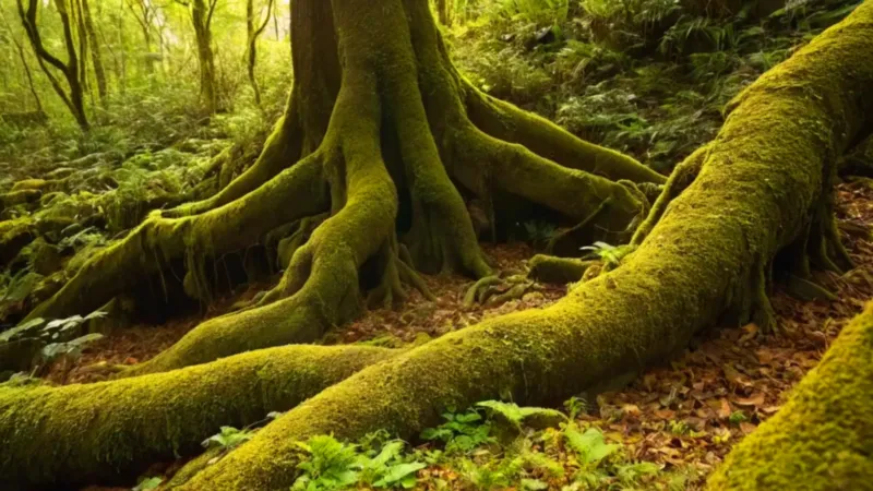Una figura contempla la densa jungla