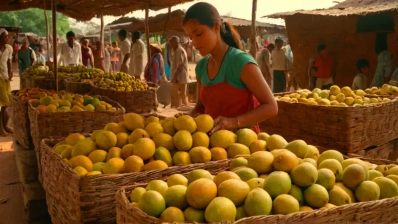 Vendedora de frutas en el mercado