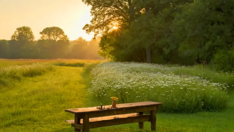 Silueta cuidando una flor al atardecer