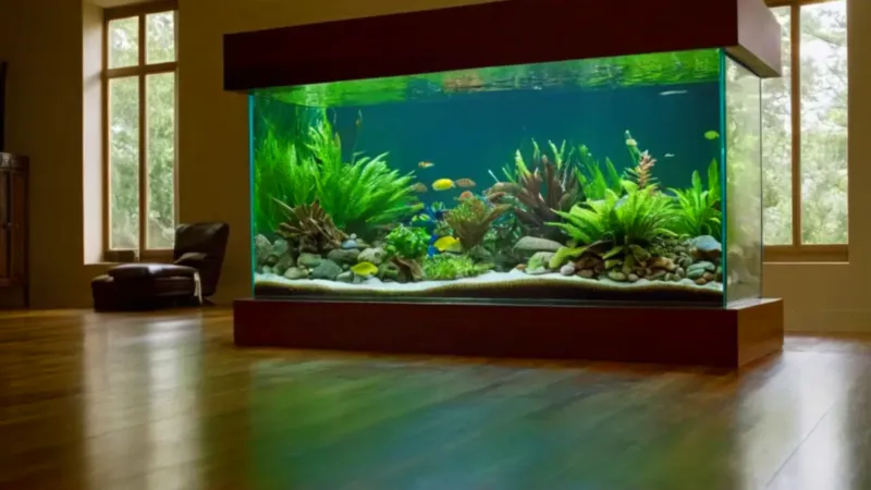 Una persona contempla un mundo acuático