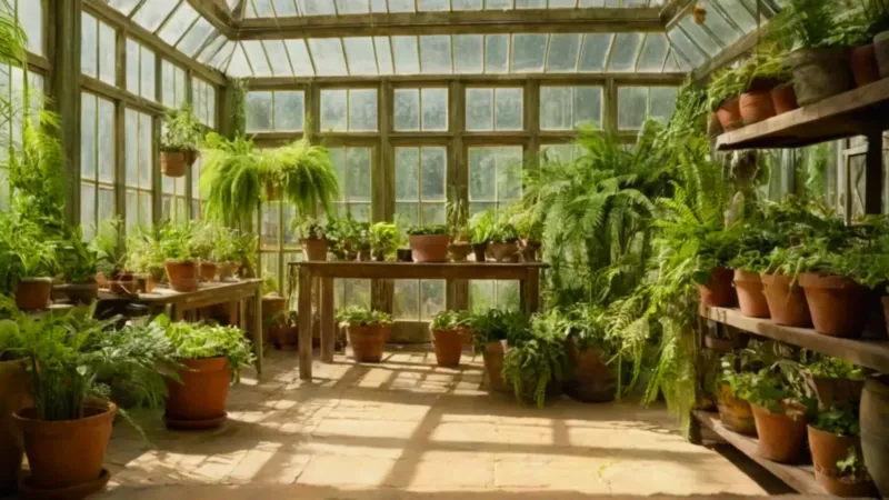 Alguien cuida plantas en un invernadero